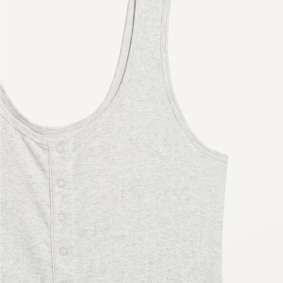 Old Navy light heather gray Knit Henley Romper - Picture 14 of 14